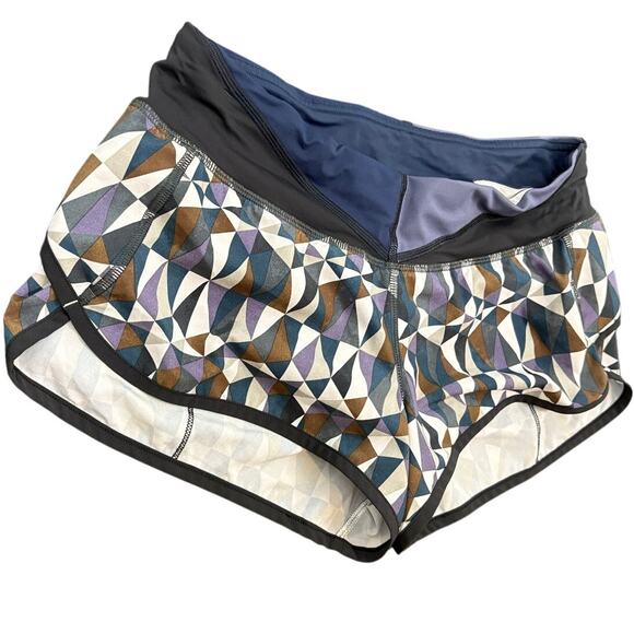 Lululemon Run Speed Shorts Workout Running Athleisure Stained Glass Blue Size 6 - Picture 4 of 8